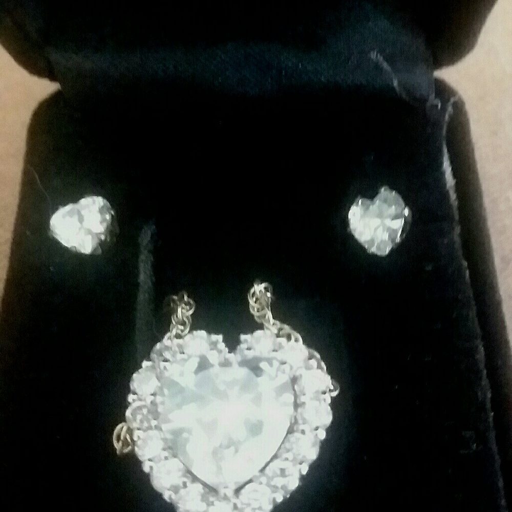 Cubic Zirconia Necklace and Earrings
